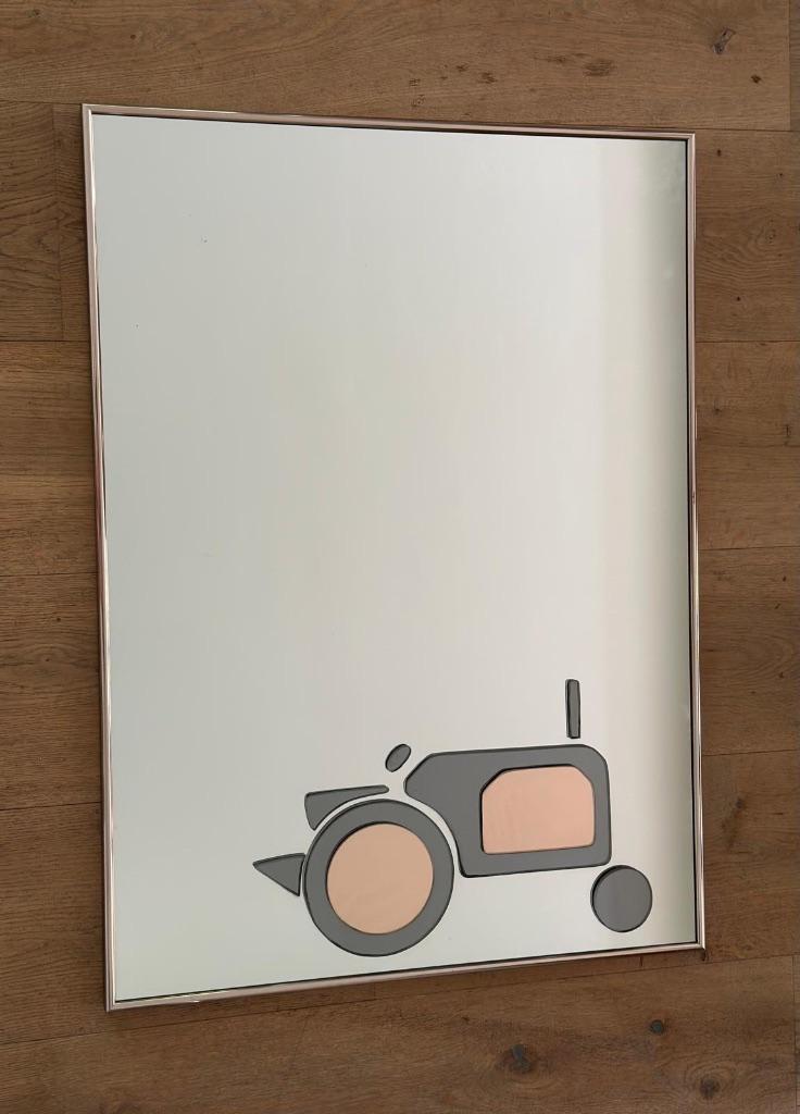 Bijzondere spiegel met tractor, Ophalen, Zo goed als nieuw, 75 tot 100 cm, Minder dan 100 cm