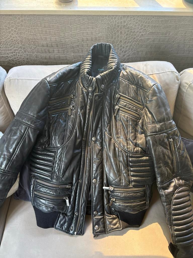 Versace leder jack, Ophalen of Verzenden, Zwart