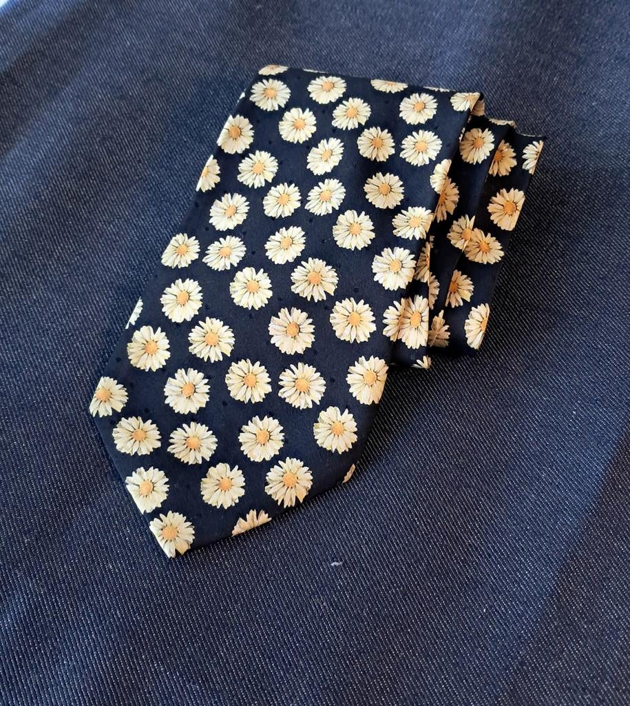 Maison De Bonneterie zijden stropdas blauw Novelty, Maison De Bonneterie, Blauw, Ophalen of Verzenden, Zo goed als nieuw