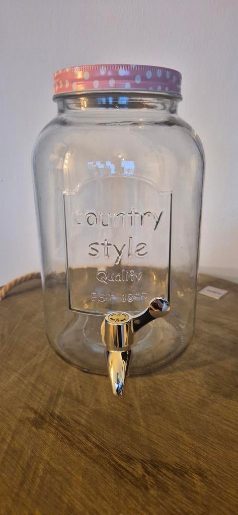 Drankdispenser met kraan, glas, 3L, Ophalen, Gebruikt