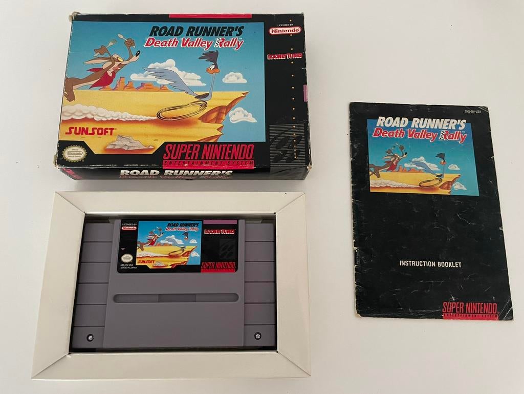 Roadrunner’s Death Valley Rally Super Nintendo SNES CIB USA, Spelcomputers en Games, Games | Nintendo Super NES, 1 speler, Racen en Vliegen