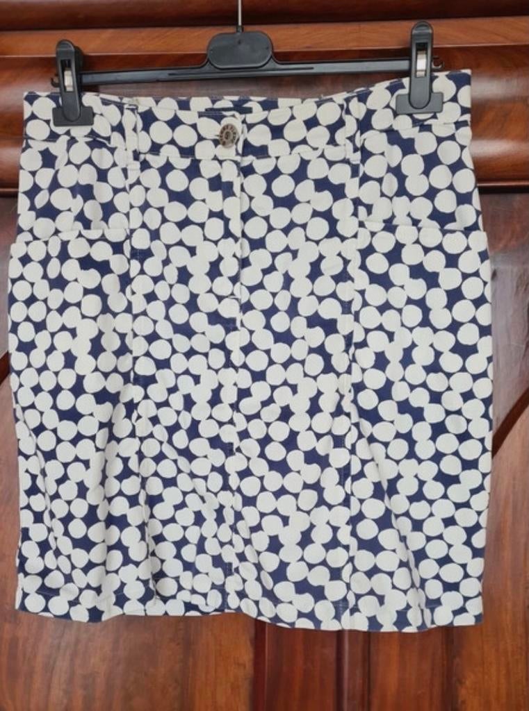 Terre Bleue Rok - blauw met witte stippen, maat 40, Maat 38/40 (M), Blauw, Ophalen of Verzenden, Zo goed als nieuw