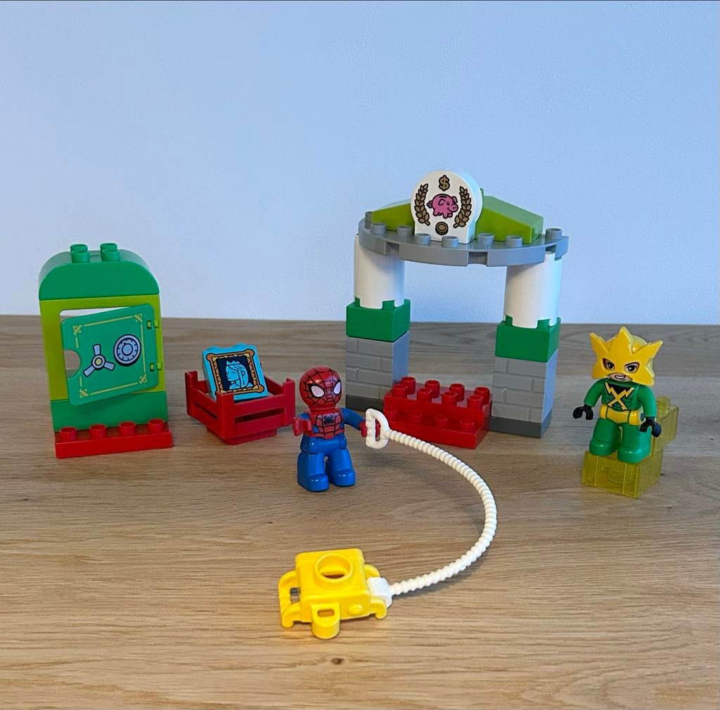 Duplo 10893 Spider-Man & Elektra Bankoverval, Kinderen en Baby's, Speelgoed | Duplo en Lego, Gebruikt, Duplo, Complete set, Ophalen of Verzenden
