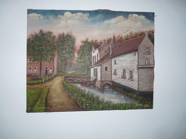 Mooi schilderij Rothem anno 1960  van H. Sijstermans, Antiek en Kunst, Ophalen of Verzenden