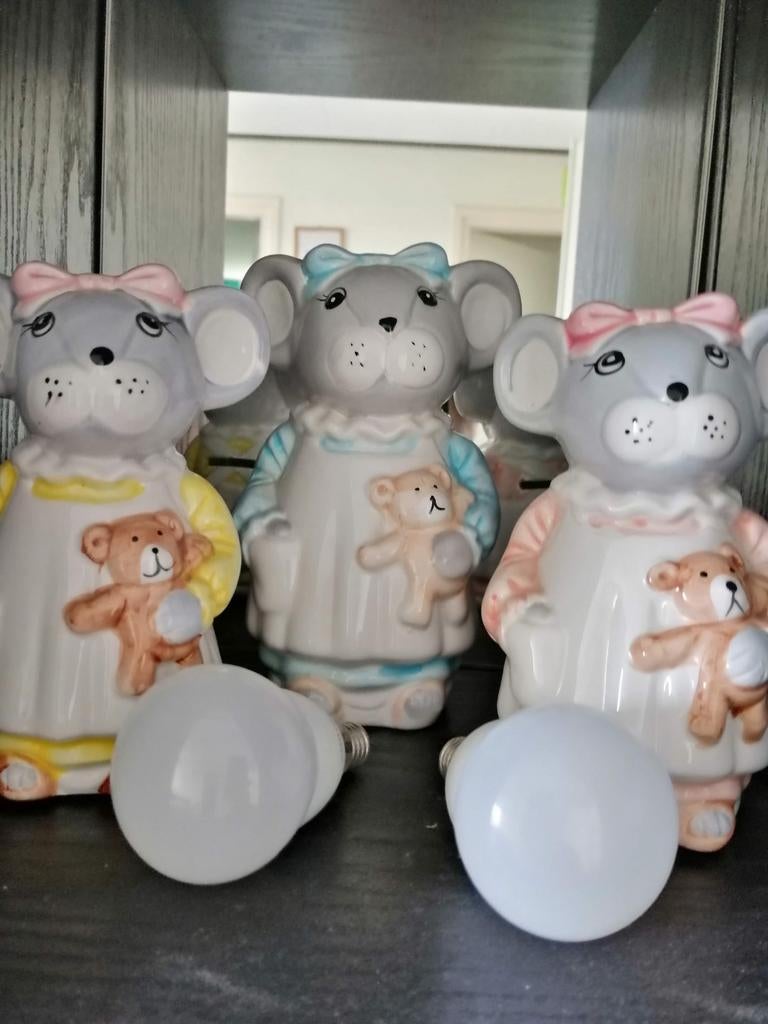 3 schattige muizen spaarpotten, Ophalen of Verzenden, Gebruikt, Steen, Aardewerk of Keramiek, Dier