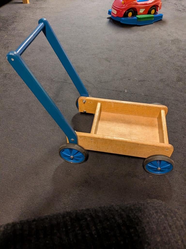 Houten Duwkar in Goede Staat, Ophalen, Gebruikt, Overige typen, Met wieltjes
