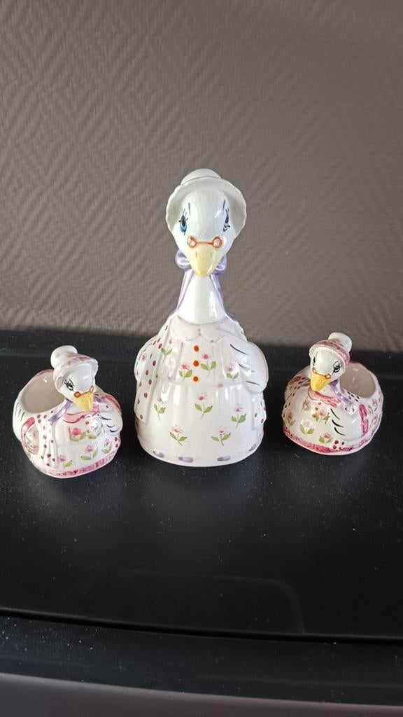 Vintage Keramiek Beeldjes - Familie Gans, Ophalen, Gebruikt