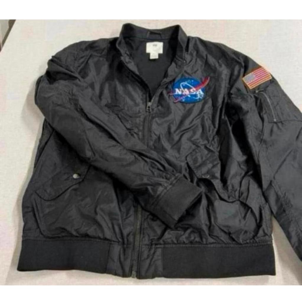 H&M Nasa jas jack bomberjack maat L pilotenjack ruimtevaart, Maat 52/54 (L), Zwart, Ophalen of Verzenden, Zo goed als nieuw