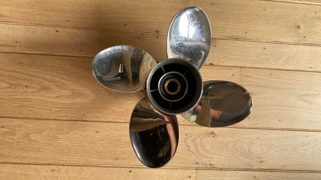 PowerTech 4-bladige roestvrijstalen schroef, Watersport en Boten, Ophalen of Verzenden, Nieuw, Motor en Techniek, Motorboot