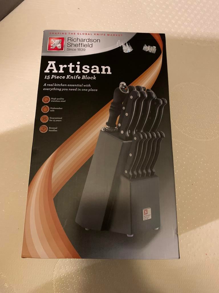 NIEUW | Atisan messenblok + Messen, Huis en Inrichting, Keuken | Keukenbenodigdheden, Ophalen of Verzenden, Nieuw