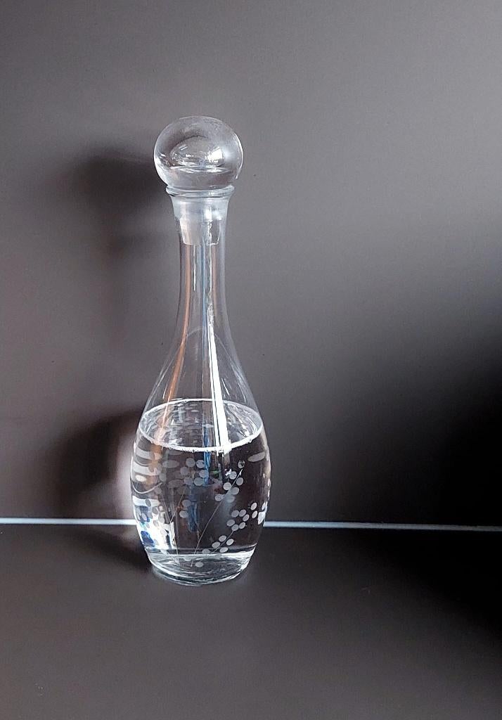 Vintage Sierlijke glazen Wijn Fruit Water karaf met stop, Glas of Glazen, Ophalen of Verzenden, Overige stijlen, Glas