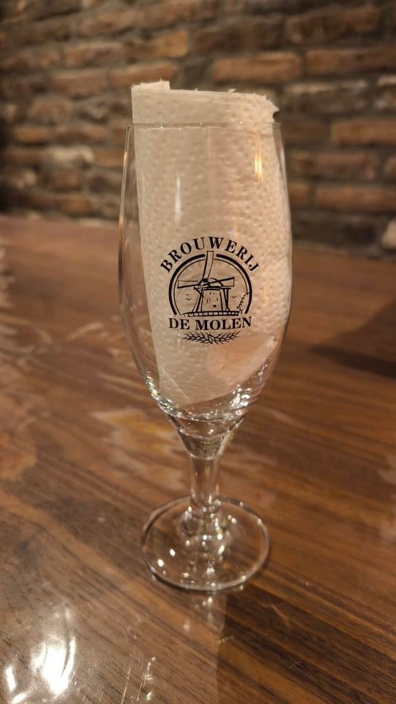 Brouwerij de Molen Bodegraven voetglas 18/25cl NIEUW, Verzamelen, Biermerken, Ophalen of Verzenden, Nieuw, Glas of Glazen, Overige merken