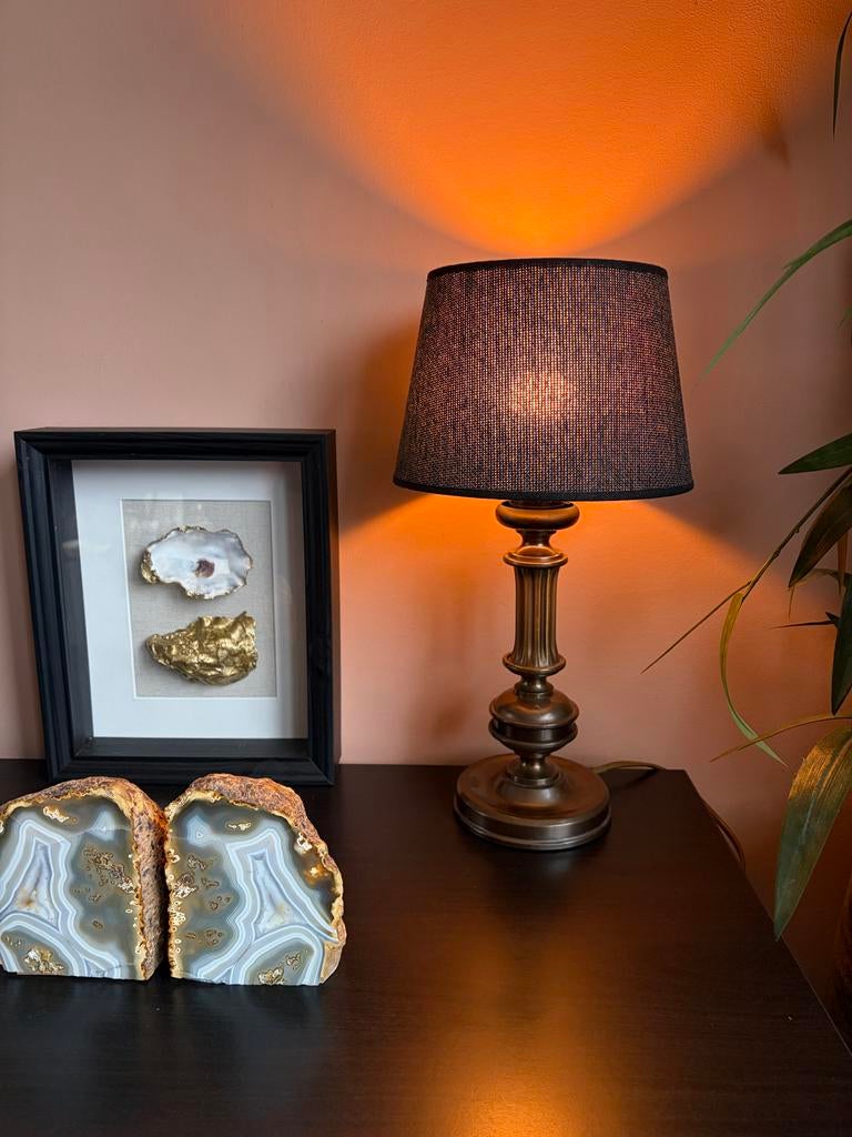 Vintage Stiffel Messing Tafellamp Balustervorm, Ophalen of Verzenden, Gebruikt, Metaal, Minder dan 100 cm