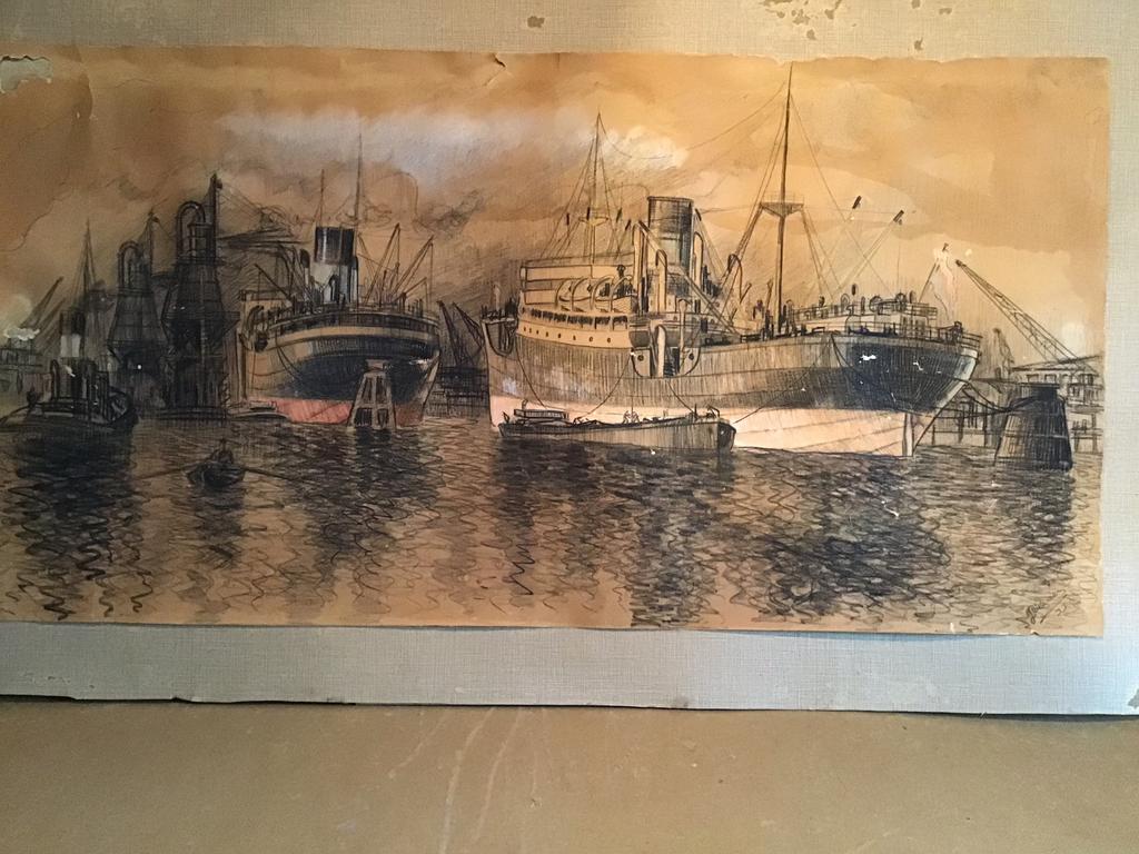 Pasteltekening op papier van Johannes Petrus Molenaar, Ophalen