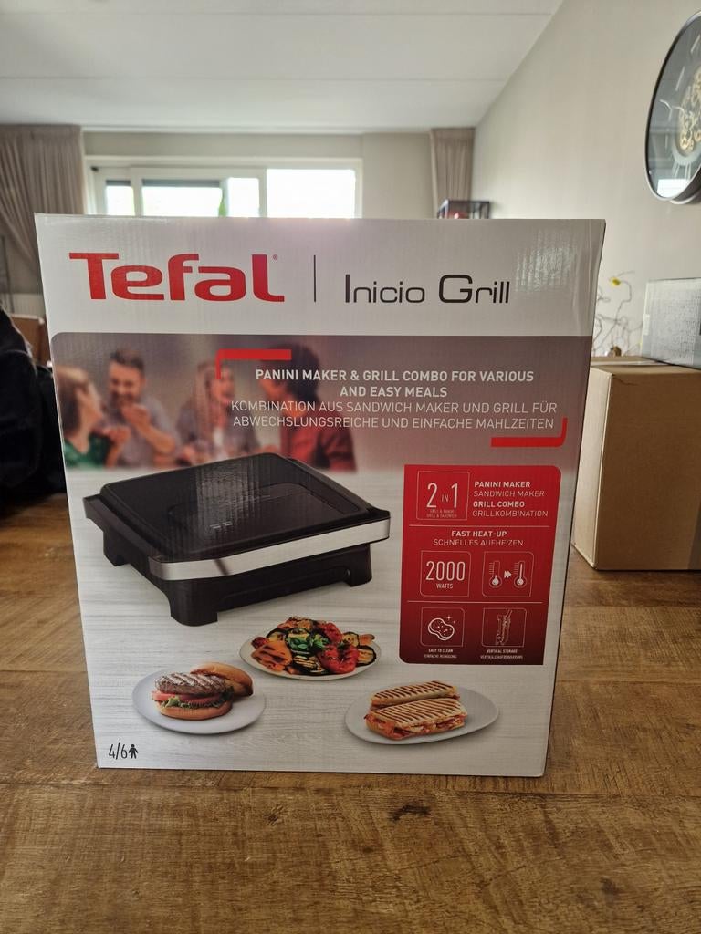 Tefal Inicio Grill panini tosti grill, Witgoed en Apparatuur, Contactgrills, Ophalen of Verzenden