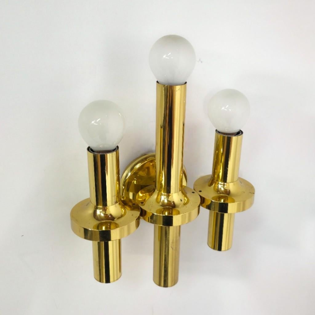 Messing design wandlampen Sciolari Italië mid century, Ophalen of Verzenden, Gebruikt, Metaal