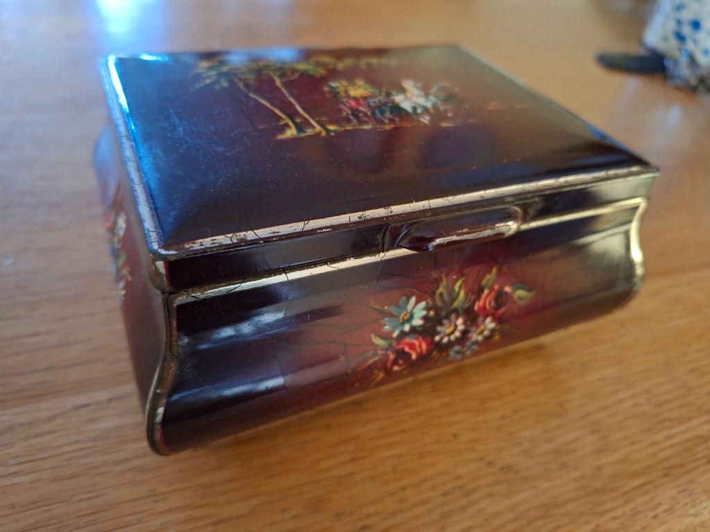 vintage theeblik Douwe Egberts, Verzamelen, Blikken, Ophalen of Verzenden, Gebruikt, Thee, Douwe Egberts