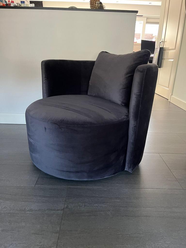 Draaifauteuil, donkergrijs, Huis en Inrichting, Fauteuils, Ophalen, Zo goed als nieuw, Stof, 75 tot 100 cm