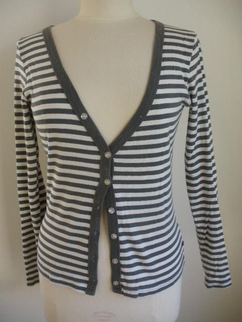 VERO MODA vest grijs wit streep maat M, Kleding | Dames, Truien en Vesten, Zo goed als nieuw, Maat 38/40 (M), Grijs, Ophalen of Verzenden