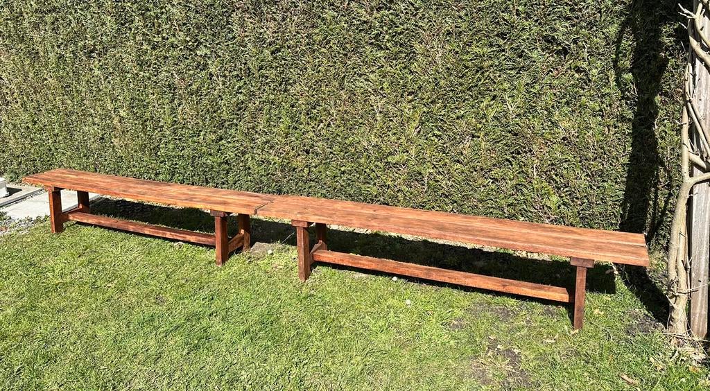 Hardhouten tuinbanken, Ophalen, Zo goed als nieuw, Hout