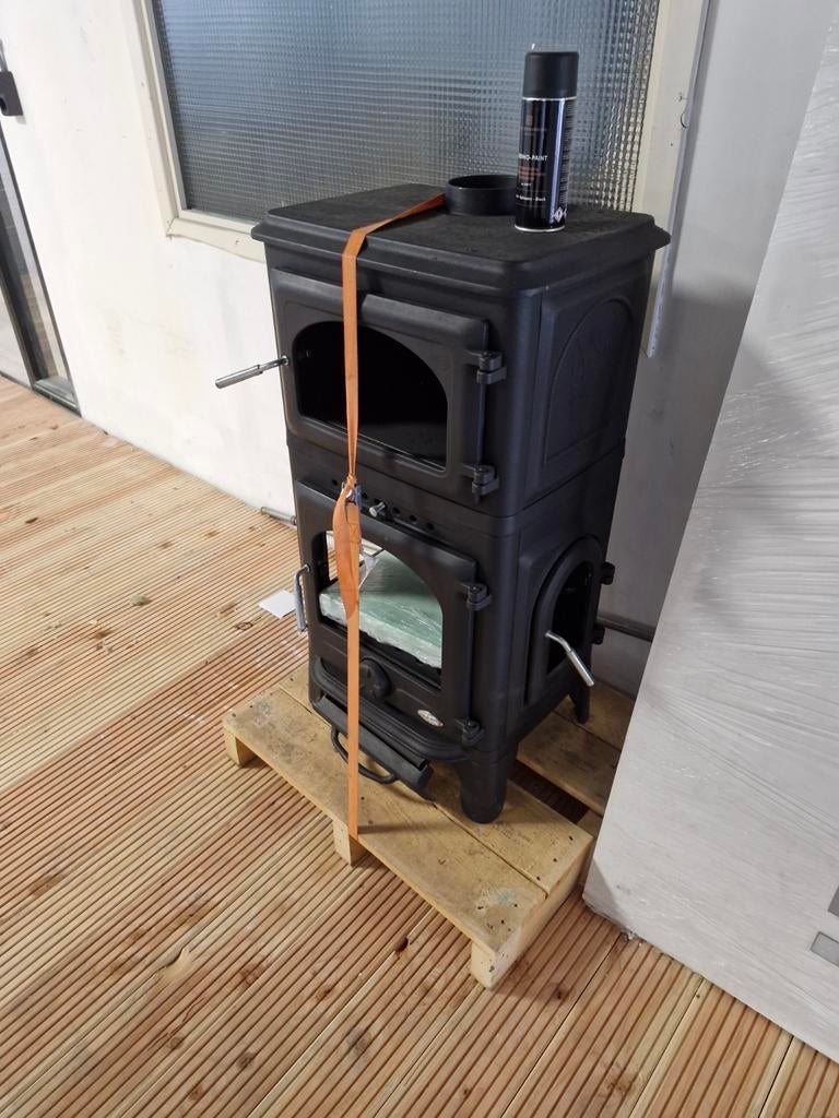 Nieuw! 12 kw gietijzeren houtkachel met oven., Huis en Inrichting, Kachels, Ophalen, Nieuw, Hout, Houtkachel