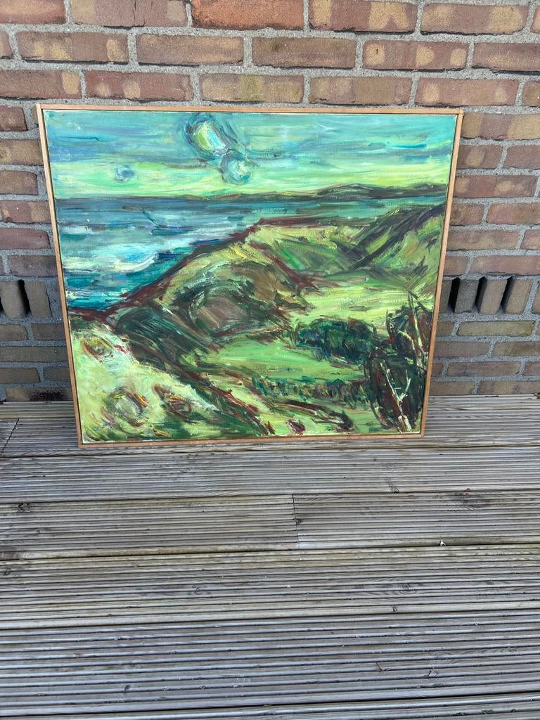 Schilderij duinen W.E. Van Boven 75x85 cm, Antiek en Kunst, Kunst | Schilderijen | Klassiek, Ophalen