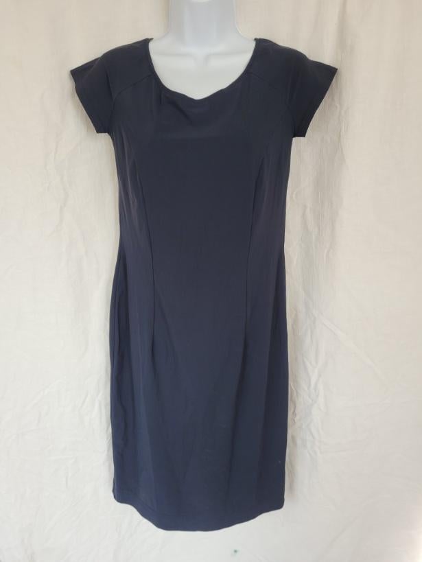 Nette donkerblauwe jurk mt 38 merk MOQ, Maat 38/40 (M), Blauw, ., Ophalen of Verzenden
