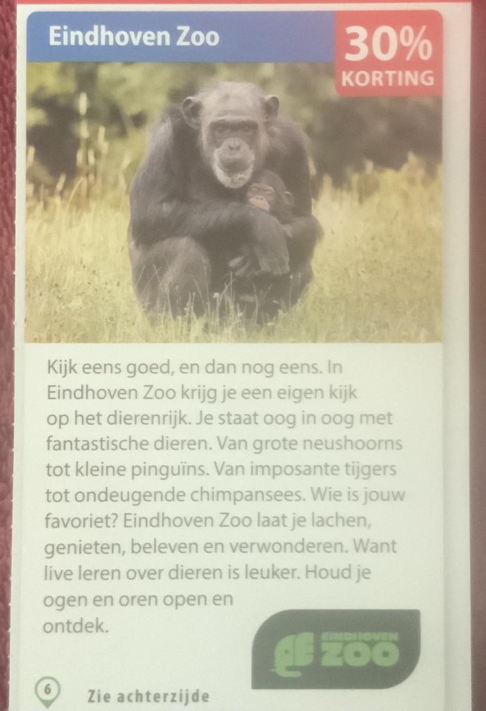 Dierenrijk Eindhoven Zoo Voordeelbon, Drie personen of meer, Dierentuinbon