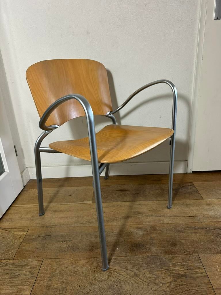 8 prachtige vintage Car Katwijk stoelen Krijn Hamelink, Overige kleuren, Ophalen of Verzenden, Vijf, Zes of meer stoelen, Hout