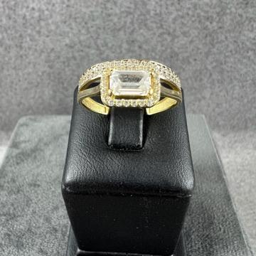 Gouden Ring | 14k | 2,09g | zirkonias | mt17,25 | 406178, Gebruikt, Ophalen of Verzenden, 17 tot 18, Dame