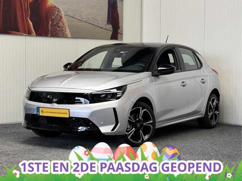 Opel Corsa 1.2 TURBO GS NAVIGATIE VIA APPLE CARPLAY/ANDROID, Voorwielaandrijving, Stof, Gebruikt, Zwart