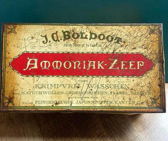 Oud blik ammoniak zeep -Boldoot, Ophalen of Verzenden, Gebruikt, Overige