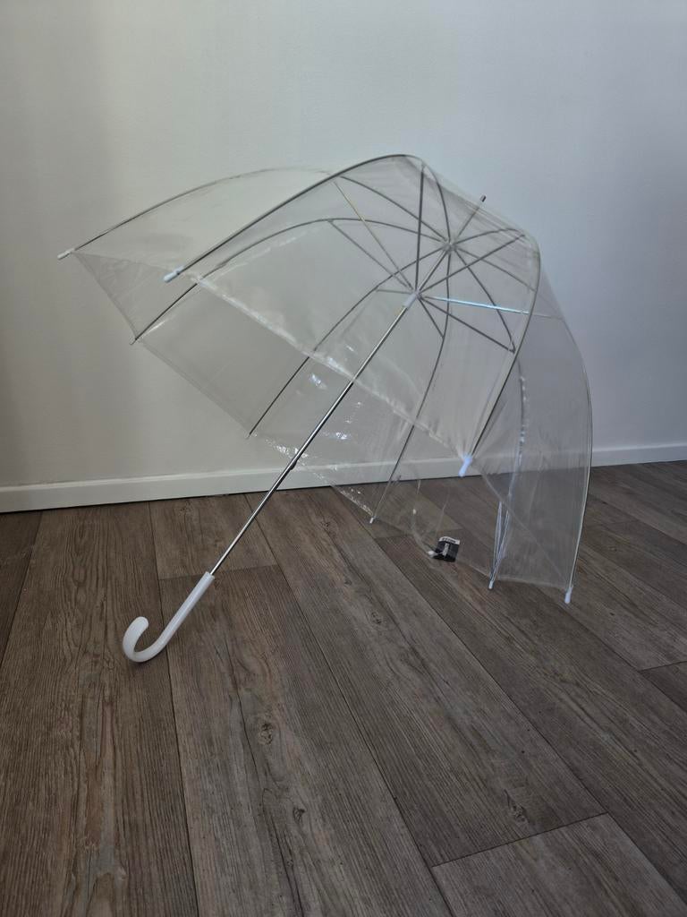 2 paraplu's doorzichtig, Sieraden, Tassen en Uiterlijk, Paraplu's, Ophalen, Transparant, Nieuw, Wit