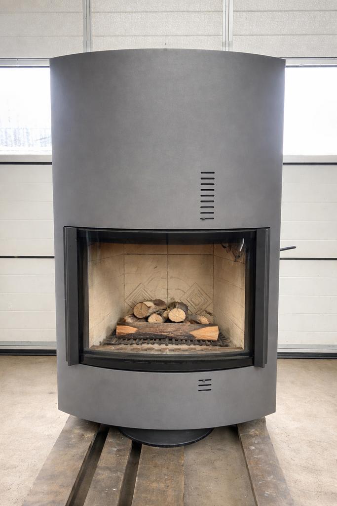 Harrie Leenders FUGA M XL 360 draaibare houtkachel, Ophalen, Houtkachel, Zo goed als nieuw, Vrijstaand