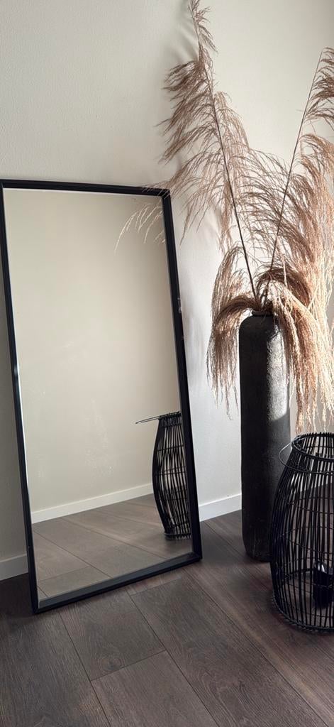 Ikea spiegel 65x150 cm zwart, Ophalen, Zo goed als nieuw, Rechthoekig