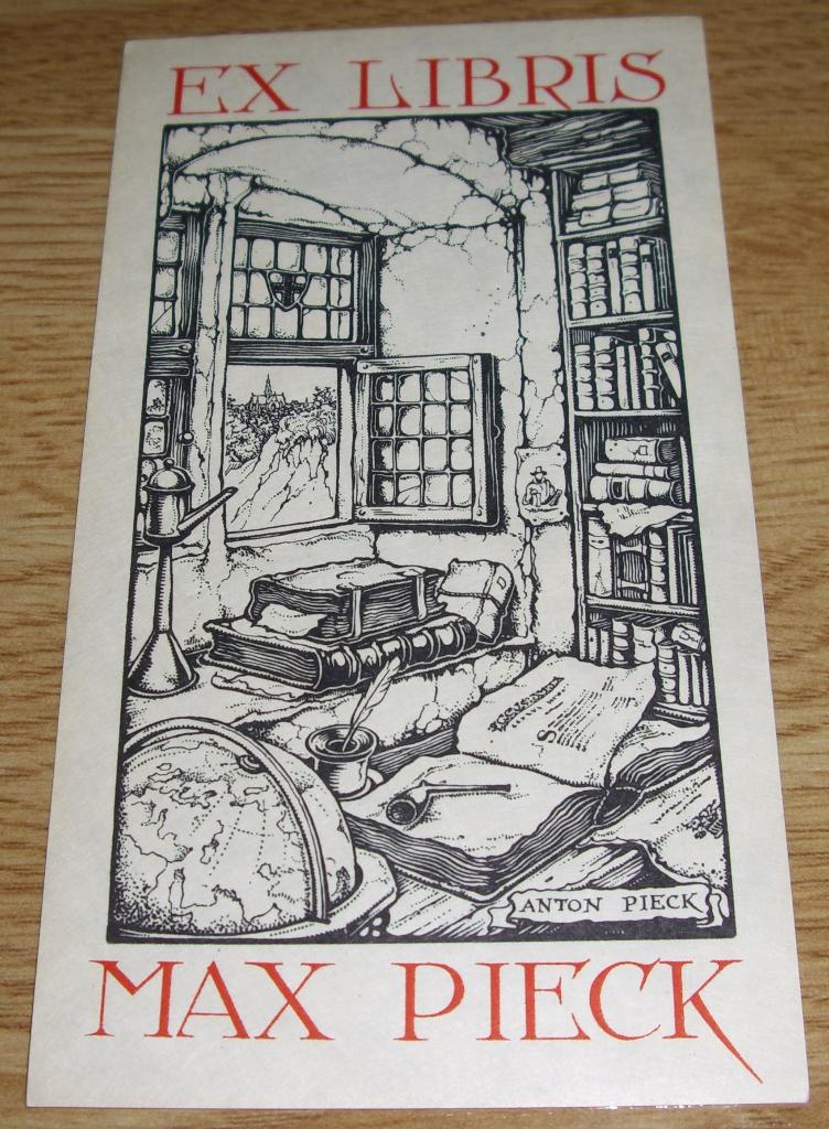 Anton Pieck - Originele ex libris Max Pieck - e.a gewone, Ophalen of Verzenden, Dagelijks leven, Houtsnede