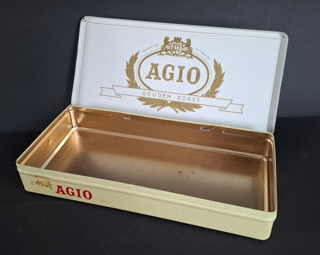 Sigarendoos metaal Agio - Gouden oogst, Verzenden, Gebruikt, Tabaksdoos of Verpakking