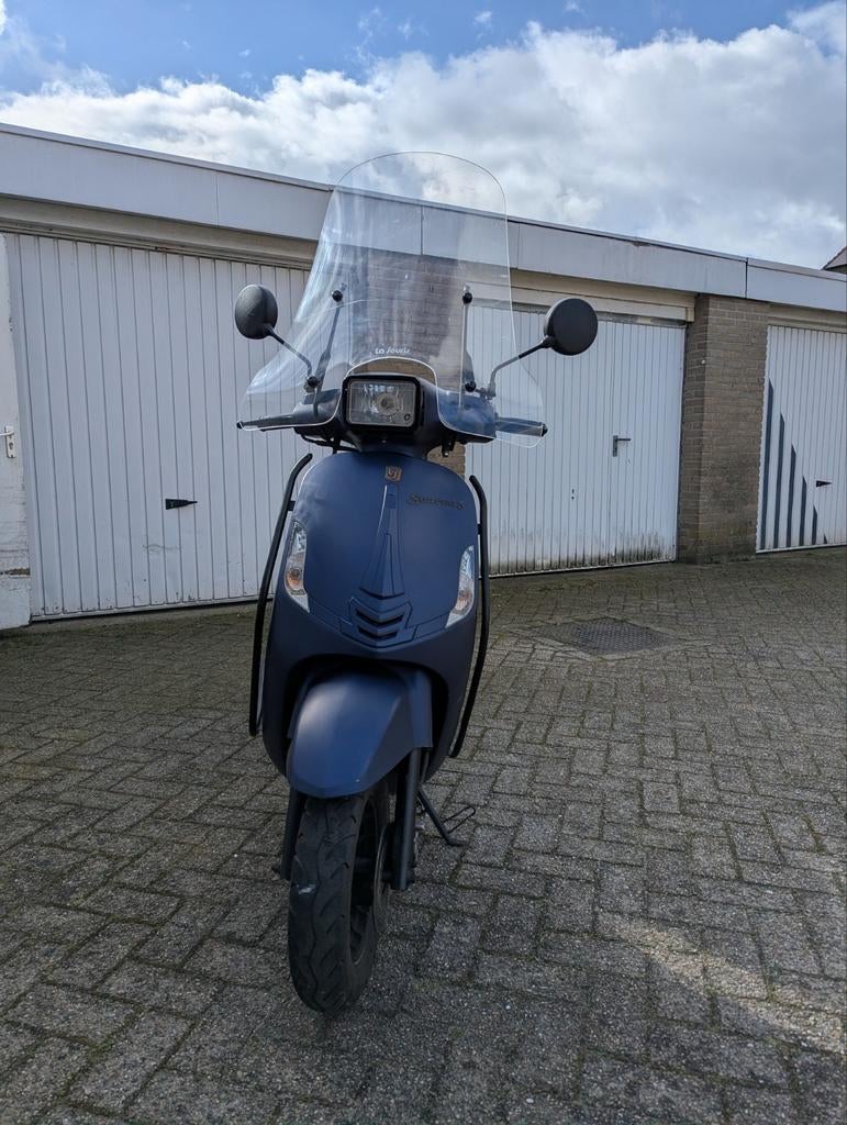 La Sourini S, brom 45km/u, 10-2020, mat-blauw, Ophalen, Gebruikt, Maximaal 45 km/u, 49 cc