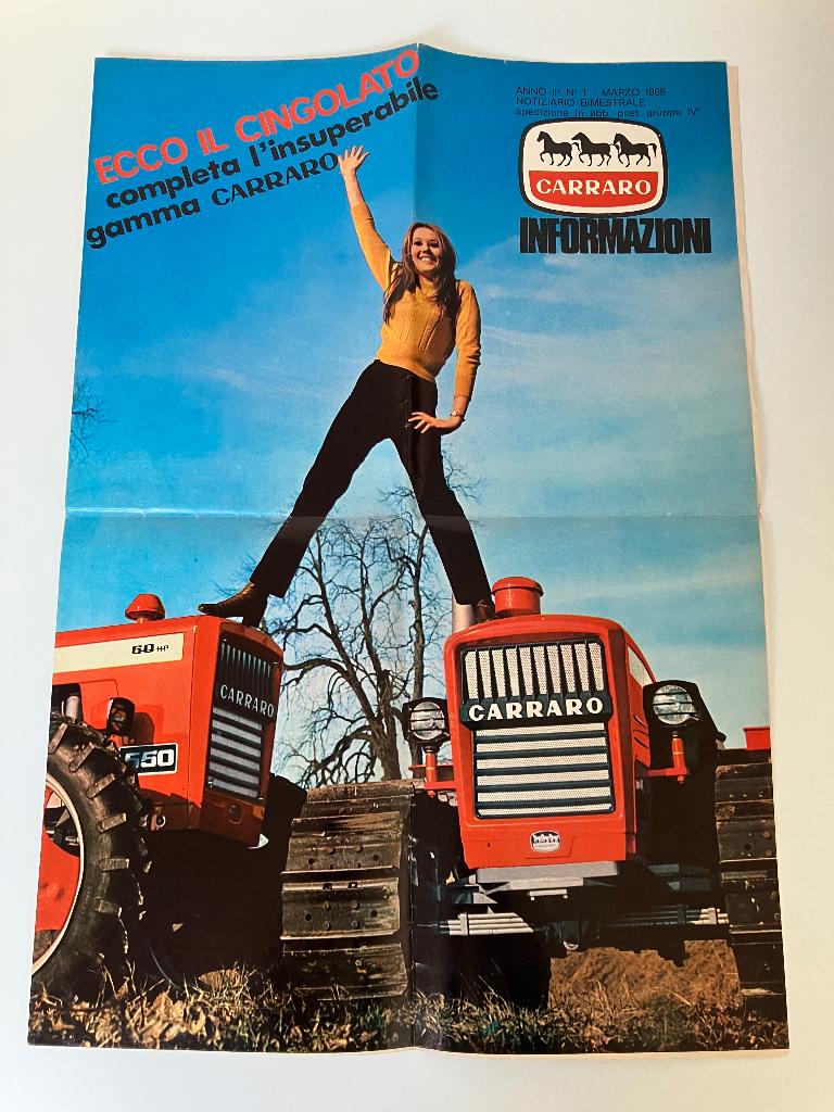 Carraro trekker tractor folder brochure, Ophalen of Verzenden, Gelezen