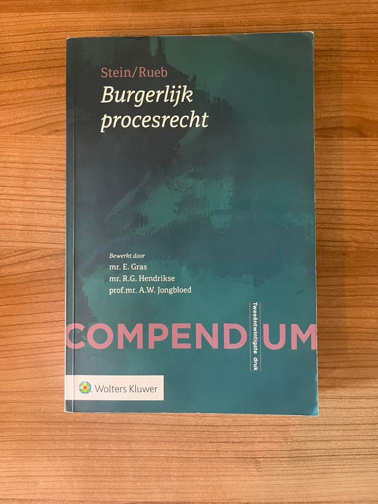 Compendium Burgerlijk procesrecht Stein / Rueb, Boeken, Wetenschap, Zo goed als nieuw, Overige wetenschappen, Ophalen of Verzenden