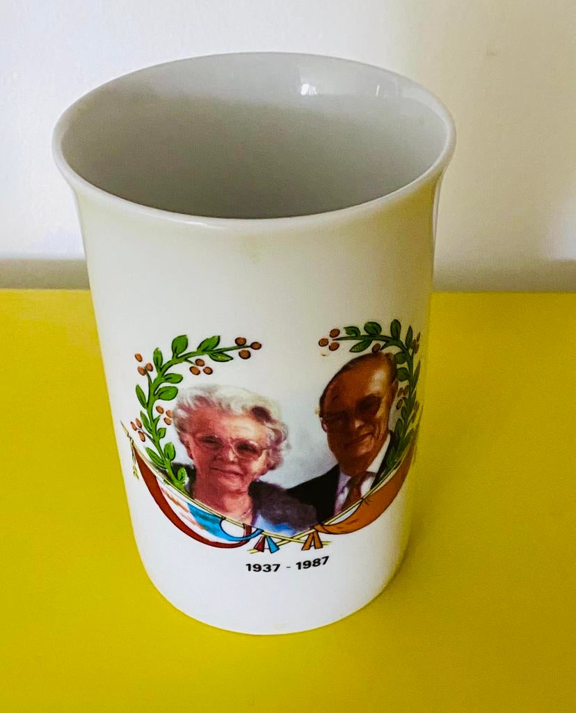 Oranje jubileum 50 jaar Juliana en Bernhard getrouwd 1987, Ophalen of Verzenden, Zo goed als nieuw, Servies