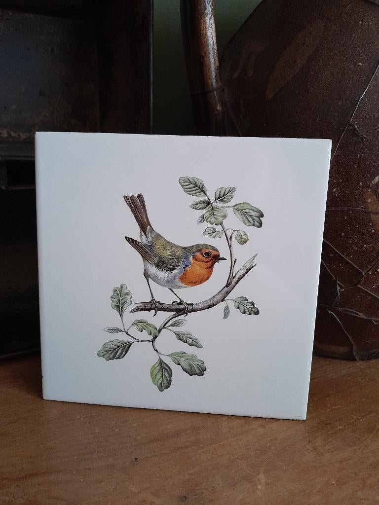 ~ Vintage Villeroy & Boch Wandtegel Roodborstje Vogel Tegel, Antiek en Kunst, Ophalen of Verzenden