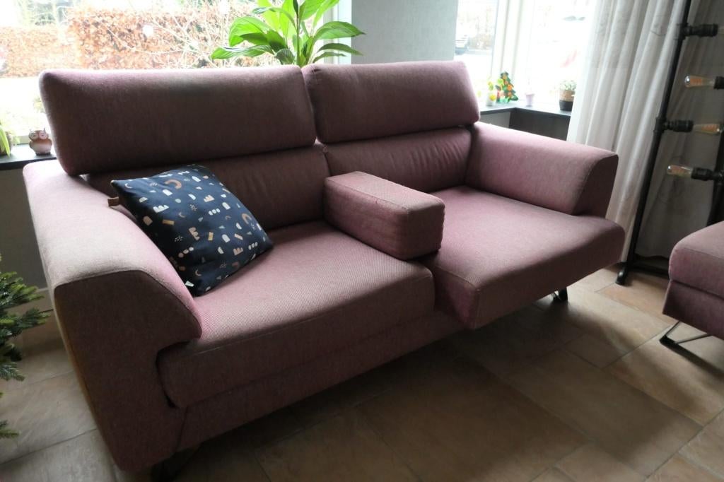 Bank met poef, Ophalen, Gebruikt, 150 tot 200 cm, Tweepersoons