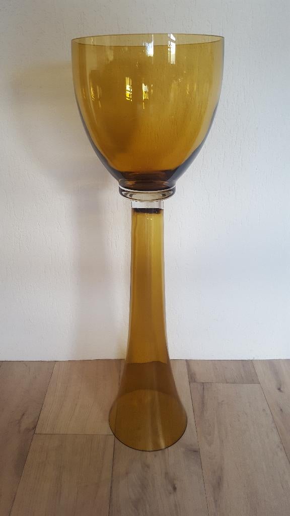 Glazen kandelaar 71cm hoog., Ophalen, Overige materialen, Zo goed als nieuw, Kandelaar