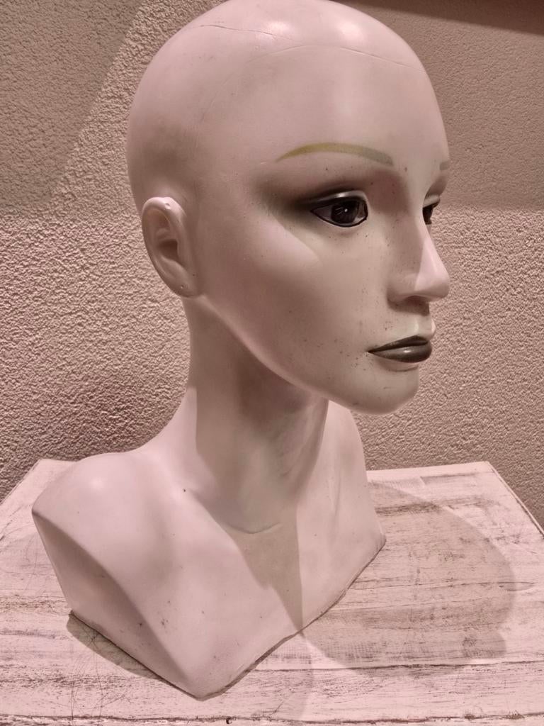 Vintage Mannequinhoofd met pruik - Decoratief, Ophalen of Verzenden