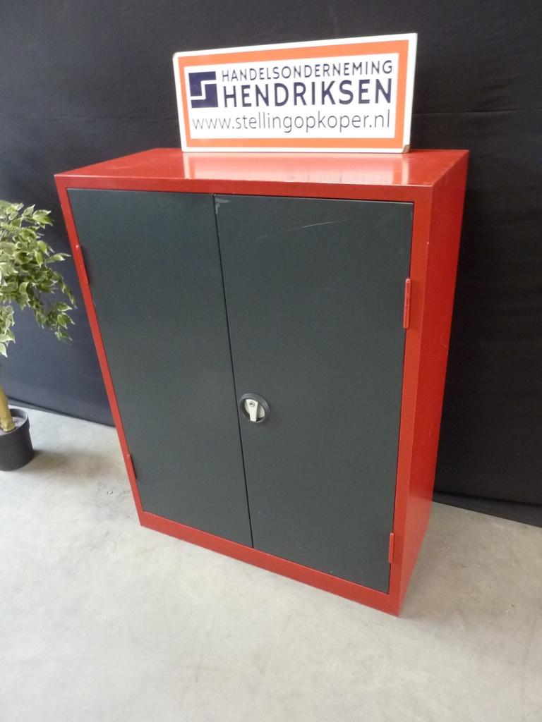 Stalen werkplaatskast / draaideurkast / kast afm 92x42x119cm
