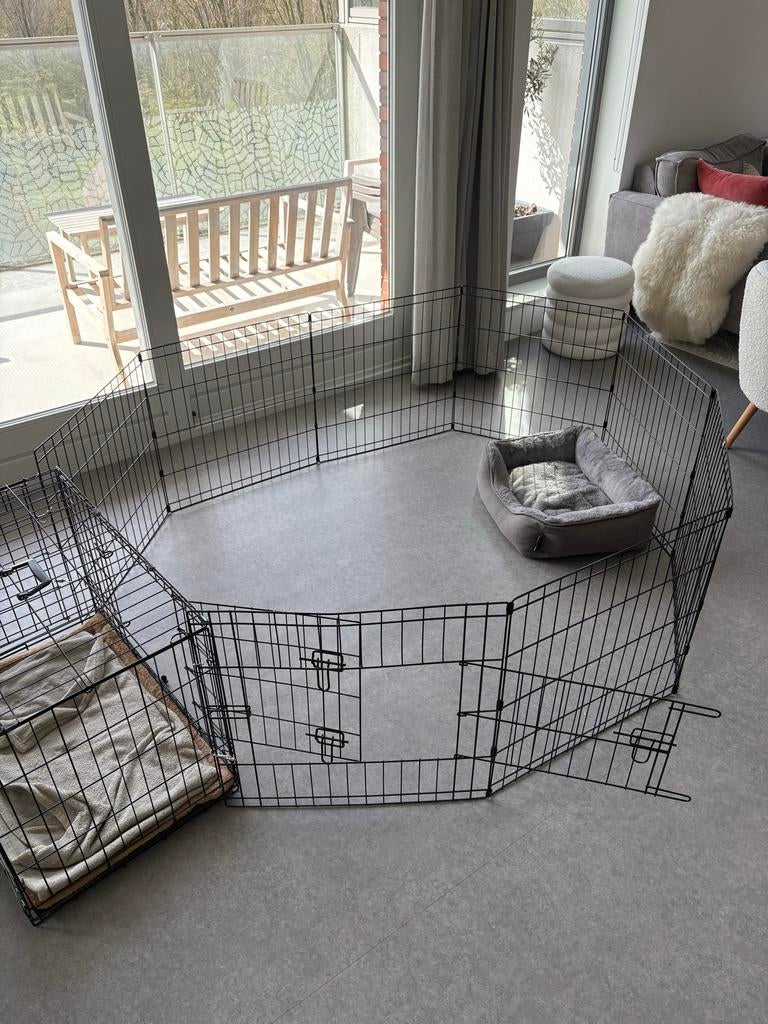 Adori Puppyren Zwart - Hondenbench - 61x61 cm, Dieren en Toebehoren, Hondenbenches, Ophalen, Zo goed als nieuw