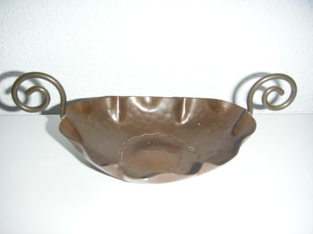 Koperen schaaltje 13,5x10x2,5 cm.( met oortjes 19,5 cm.), Antiek en Kunst, Antiek | Koper en Brons, Ophalen, Koper