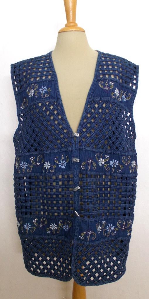 Apart folklore spijker gilet met borduursels! L, Maat 42/44 (L), Zo goed als nieuw, Zonder mouw, Verzenden