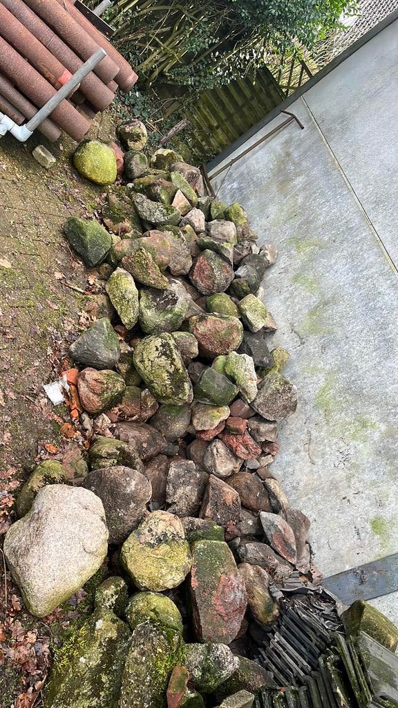 Diverse partij veldkeien en kinderkopjes, Tuin en Terras, Grind, Keien en Split, Gebruikt, Kei, Grijs, Overige materialen, Ophalen